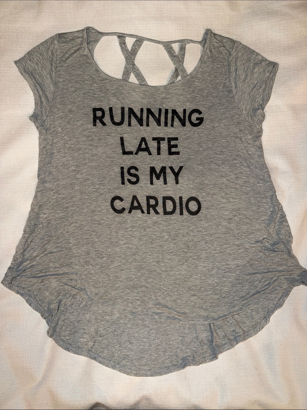 miami Gray Short-Sleeve Graphic Tee with Strappy Back